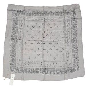 OZMA LIGHT GREY SILK BANDANA SCARF NWT